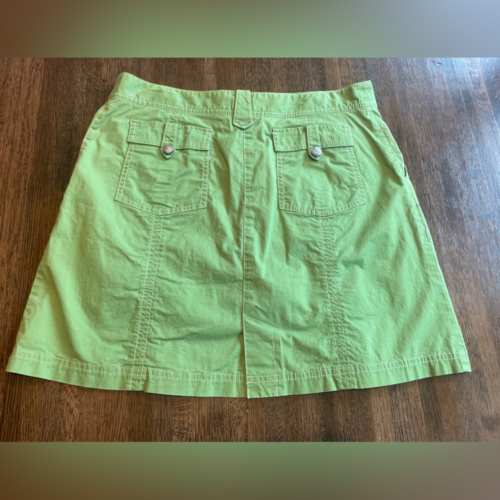 Athleta Green Cotton Pleated Skort Casual - size 10 - Picture 2 of 8
